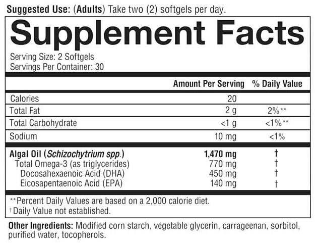Omega 3 Youtheory Información Nutricional