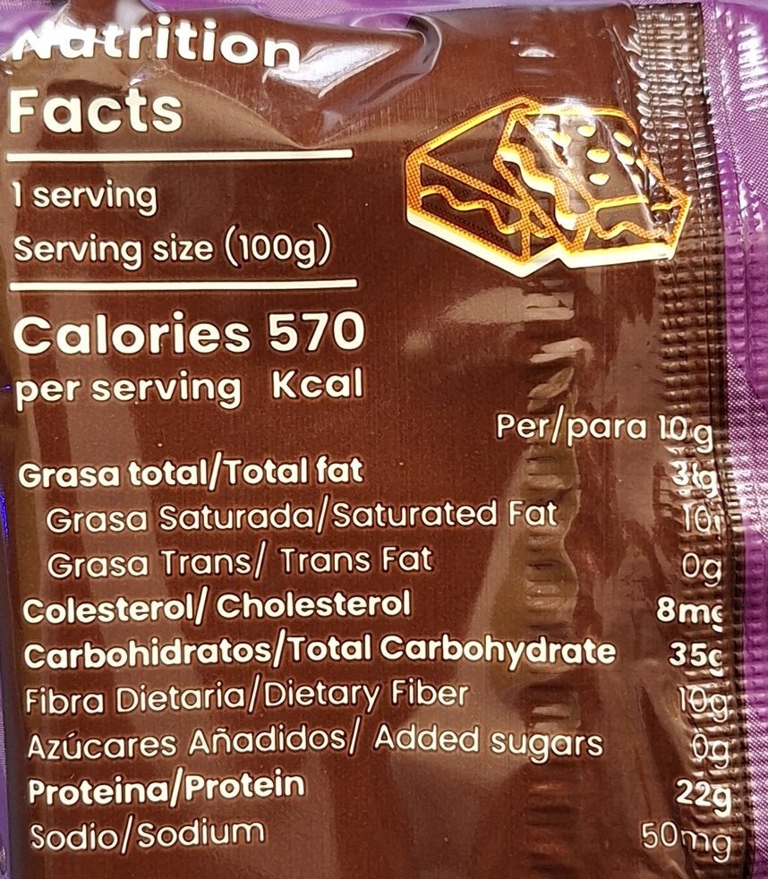 Protein Brownie Taste Me Información Nutricional